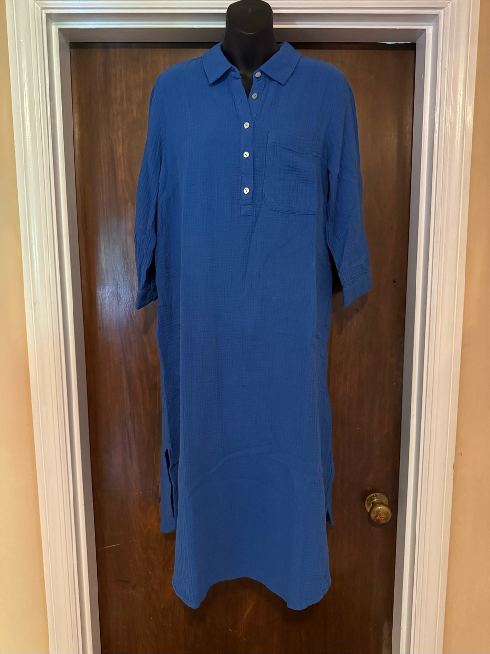 J. Jill Blue Maxi with split sides - 46” in length - Size SP